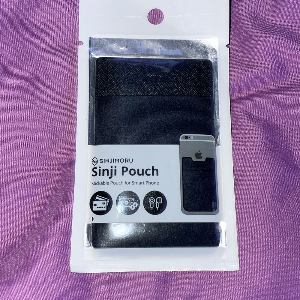 Credit Card Holder Stic…Sinji Pouch Flap. Black New for bank card ID cell phone